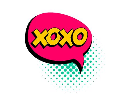 Xoxo speech bubble pop art comic textのイラスト素材