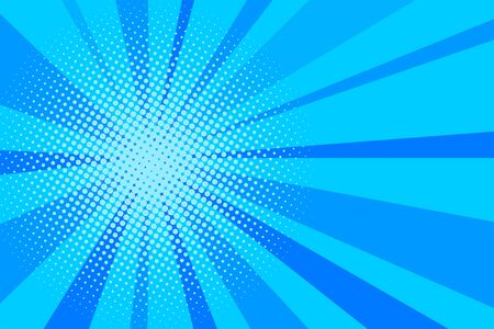 Comic blue sunbeam background retro pop art style cartoonのイラスト素材
