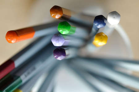 Color pencils from the topの写真素材