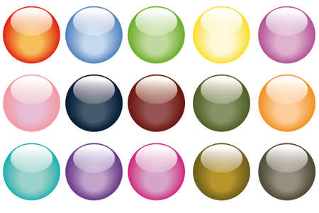 Set of fifteen glass looking web buttonsのイラスト素材