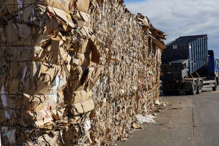 Photo of a large amount of waste paper.の写真素材