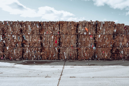 Photo of a large amount of garbage and rubbish at the dump in the street under the sky.の写真素材