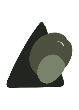 Abstract background of hand drawn doodle various shapes, triangle. Contemporary modern trendy illustration. Pastel dark green colors. High quality illustration.の写真素材