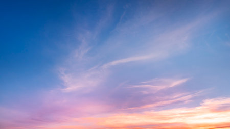Colorful sky with cloud at sunset. Nature background. Abstract background.の写真素材