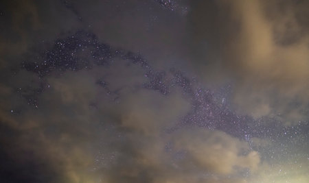 Night sky with stars and clouds. Night sky with stars and milky wayの写真素材