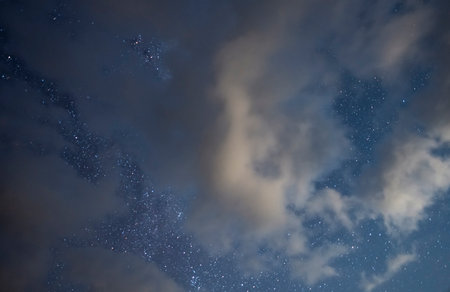 Night sky with stars and clouds. Night sky with stars and milky way.の写真素材