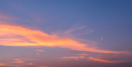 Beautiful sunset sky background.Sky clouds.Sky with clouds and sunの写真素材