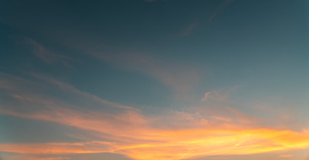 Sunset sky background, sunrise sky background with tiny clouds, sunset sky backgroundの写真素材