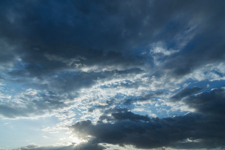 Cloudscape has been developing in gorgeous form. This image has been taken at sunset.の写真素材