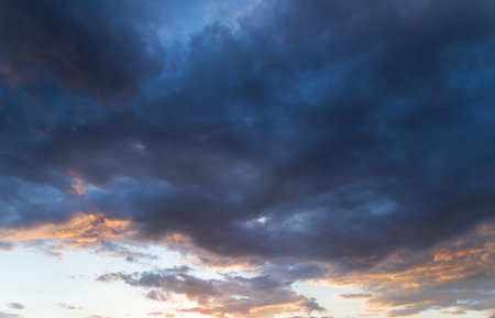 Cloudscape, Colored Clouds at Sunset near the Ocean, Sky Backgroundの写真素材