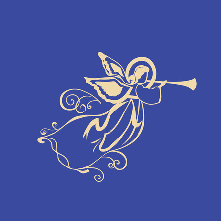 Angel with a trumpetのイラスト素材