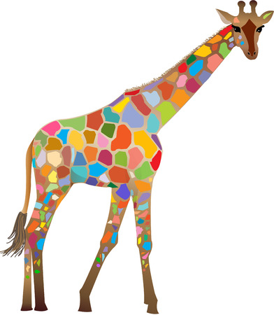 Colourful Giraffeのイラスト素材