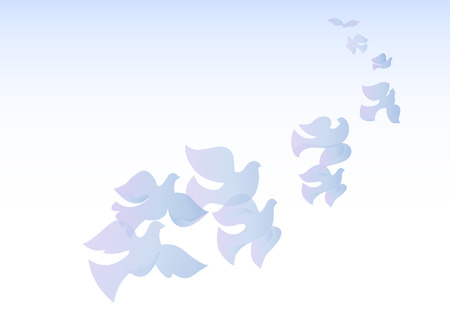 Flock of dovesのイラスト素材