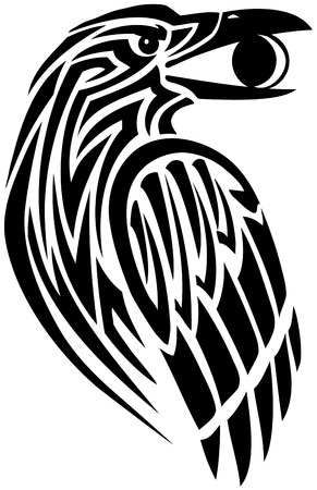 Raven holding a moonのイラスト素材