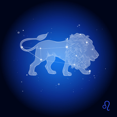 Leo Zodiac Constellation, astrological signのイラスト素材