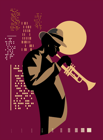 Jazz trumpet playerのイラスト素材
