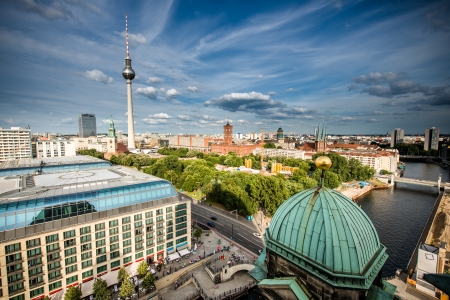 Aerial bird eye view of the cityscape of Berlin, Germanyのeditorial素材