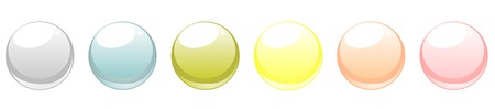 Collection of blank glowing web buttons in six fresh pastel coloursのイラスト素材