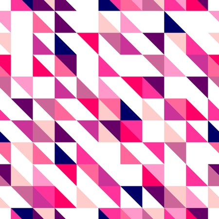 Seamless pink violet and white vector pattern, texture or background  Colorful geometric mosaic shapes  Hipster flat surface design triangle wallpaper with aztec chevron zig zag printのイラスト素材