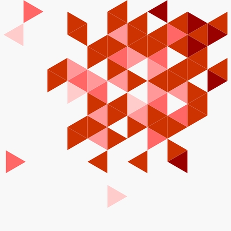 Red, grey and pink triangle geometric mosaic vector background  Illustration with empty space for text  Flat surface woven zigzag modern print design for card document template のイラスト素材