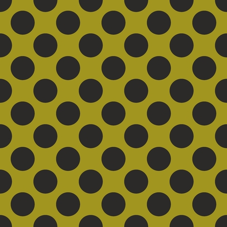 Seamless vector pattern or texture with black polka dots on dark, spring green background for kids background, desktop wallpaper and website designのイラスト素材