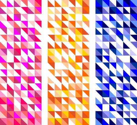 Tile pattern set with colorful wrapping triangle mosaic backgroundのイラスト素材