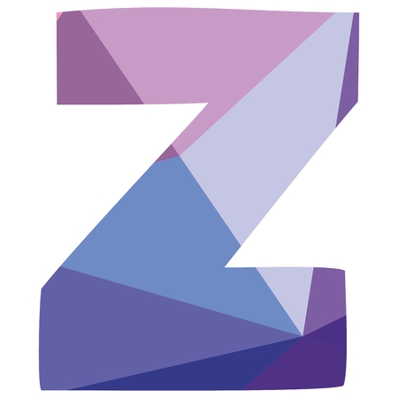 Z low poly wrapping surface pastel alphabet vector letter isolated on white backgroundのイラスト素材