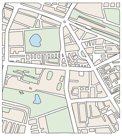 Abstract city map vector illustration with streets and parksのイラスト素材