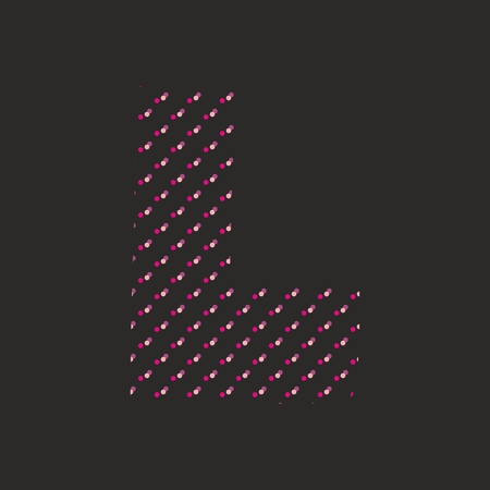 L dotted alphabet vector letter isolated on black backgroundのイラスト素材