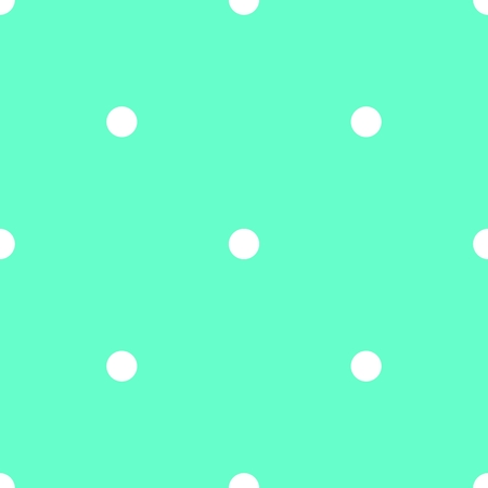Tile vector pattern with white polka dots on mint green backgroundのイラスト素材