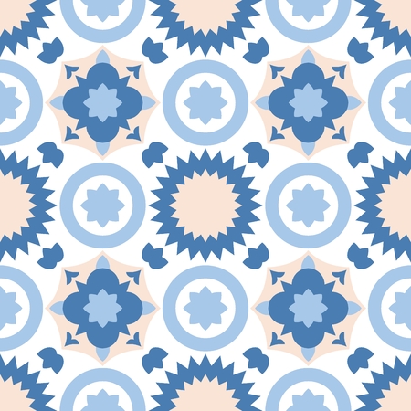 Tile pastel decorative floor tiles vector pattern or seamless backgroundのイラスト素材