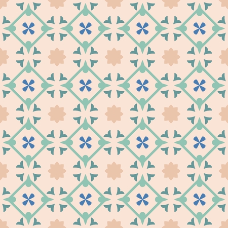 Tile pastel decorative floor tiles vector pattern or seamless backgroundのイラスト素材