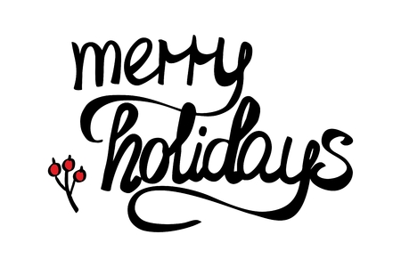 Merry Holidays vector sign isolated on white backgroundのイラスト素材