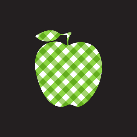 Vector Apple green checkered abstract isolated on black background.のイラスト素材