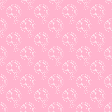Back to school seamless pattern. Vector hand drawn illustration of symbols on pink color background.のイラスト素材
