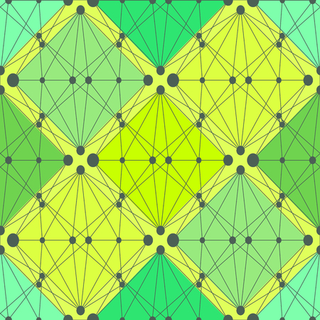 Abstract green seamless pattern ornamental geometric lines. Christmas tree concept.のイラスト素材