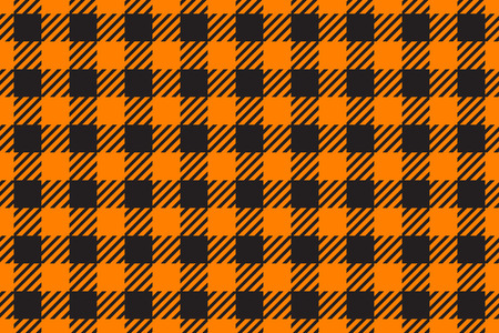 Vector Seamless pattern horizontal. Cell background orange color fashion cloth in a cage. Abstract checkered backdrop on dark.のイラスト素材