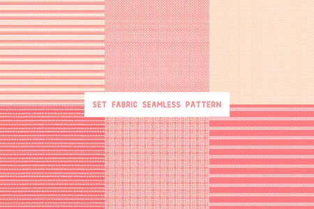 Set of natural fabric texture. Vector seamless pattern surface design. Cute absctract collection backgroundsのイラスト素材