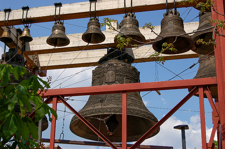 A cast and bells in the belfryの写真素材