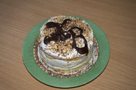 Cooking and decoration traditional home Easter cakeの写真素材