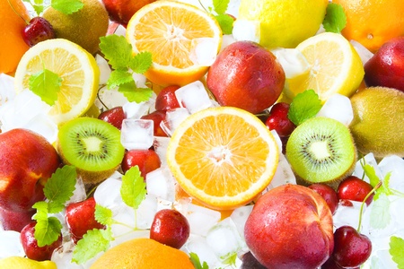 Fruits on iceの写真素材