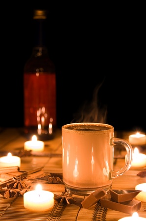 Steaming Lumumba also known as Tote Tante or hot chocolate with rumの写真素材