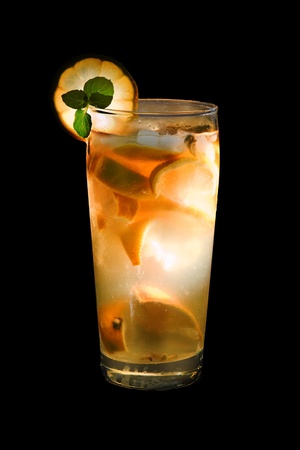 Cocktail isolated on blackの写真素材