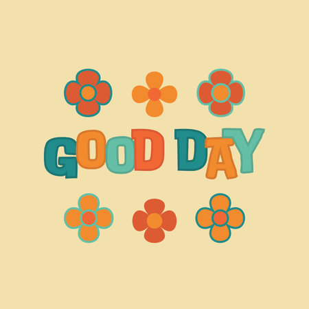 Typographic isolated concept in 70s aesthetics. Colorful lettering in vintage style. vector illustrationのイラスト素材