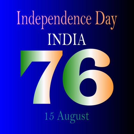 India's Independence Day National Flag of India Tricolor August 15th Celebration Vector Illustrationのイラスト素材