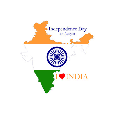 Flag of India in the form of territory Independent country on white backgroundのイラスト素材