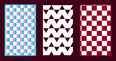Groovy hippie backgrounds of the 70s. Chessboard, chessboard, triangular pattern. Vector texture in a fashionable retro-psychedelic style. Y2k aesthetics.のイラスト素材