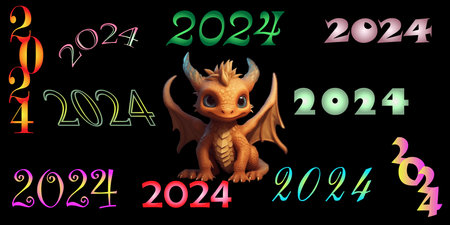 2024 room design template set. Christmas collection 2024 Happy New Year. Vector illustration with colorful labels for diaries, notebooks, calendars 2024 - can be used immediately. Perfect for websites, social media, commercial, and others. Vector.のイラスト素材