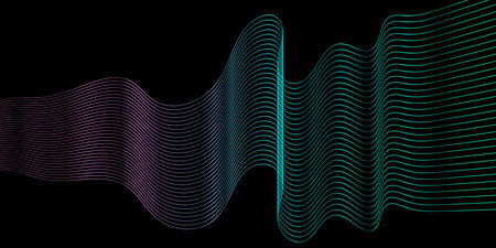 Abstract multi-colored smooth element, swoosh, speed, wave, modern flow background. Abstract wave line for banner, wallpaper background with wave design. Abstract background of business wave curve lines.のイラスト素材