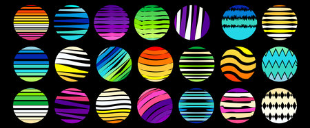 Y2k, Rave, Retrofuturistic conceptual elements. Acid Y2K geometric shapes, vaporwave elements from the 90s, 80s, 00s.3D Vector graphicsのイラスト素材